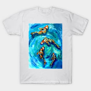 Koi Carps in Water Vortex T-Shirt